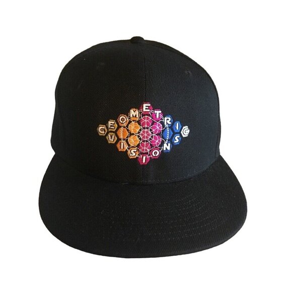 Black Geometric Visions Hat Cap Snapback One Size - Picture 1 of 6